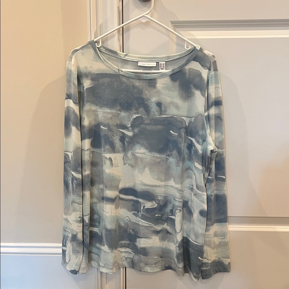 Women's Blue Watercolor Top